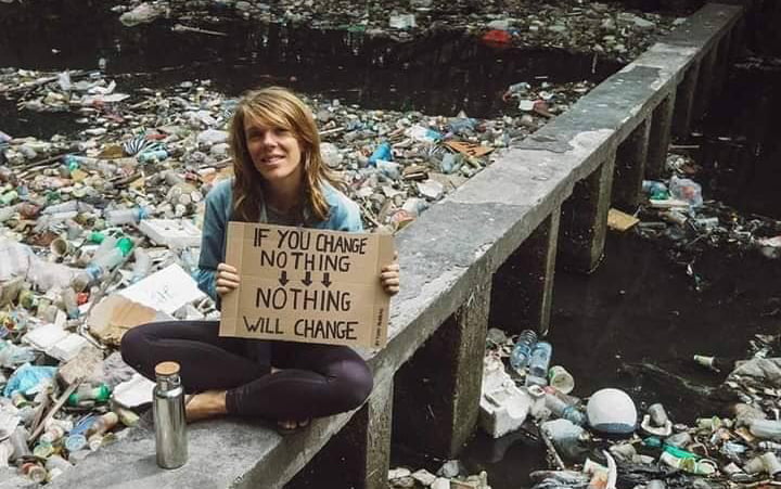 rubbish in river