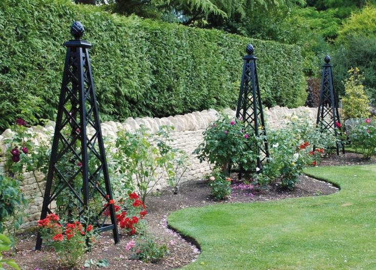 Obelisks increasing garden space