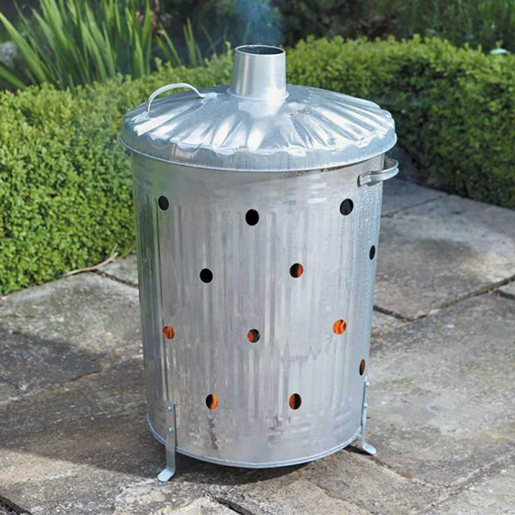 garden incinerator in use