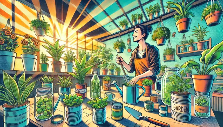 Affordable Indoor Gardening Comic-Style Header Image