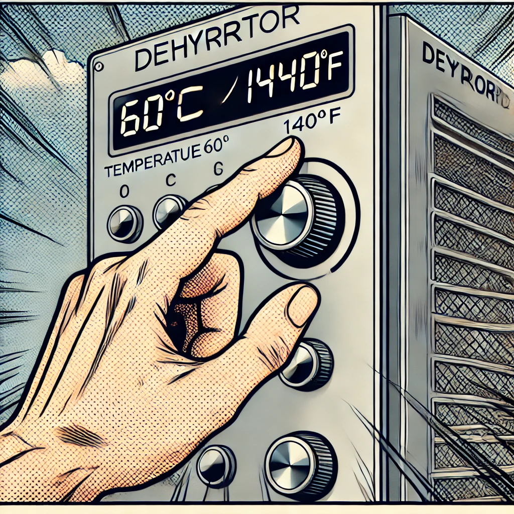 Setting the Dehydrator to 60°C for Grape Drying