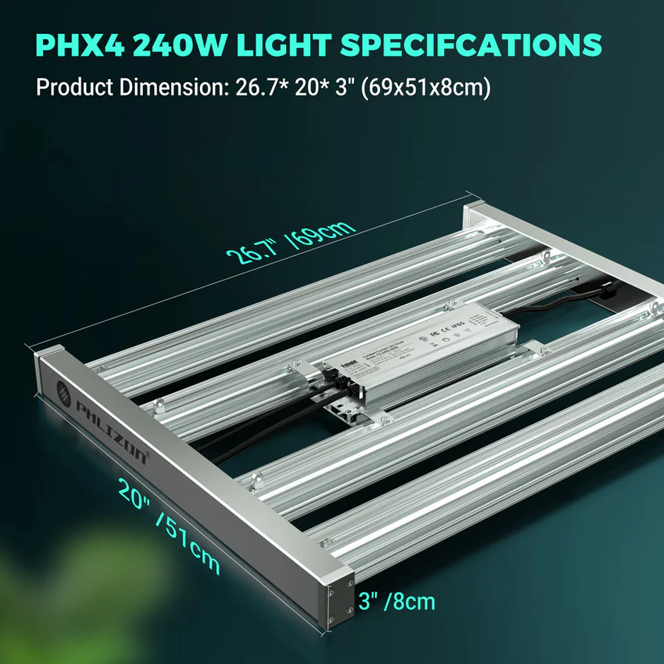 Phlizon 2000W Grow Light dimensions