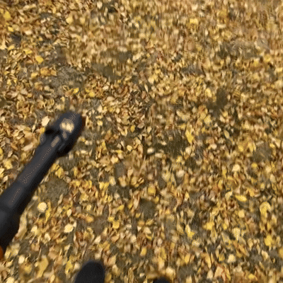 A worx cordless leaf blower placed on a truck bed, ready for garden use — showcasing a professional-grade battery-powered garden tool