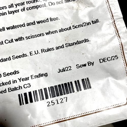 a packet of seeds from the best place to buy vegetable seeds in the UK