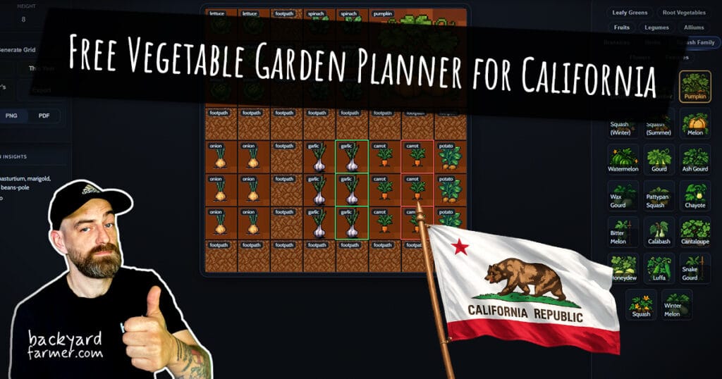 Free Vegetable Garden Planner for California