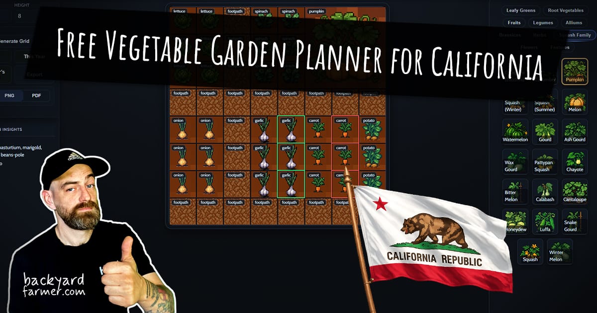 Free Vegetable Garden Planner for California (Online Tool)