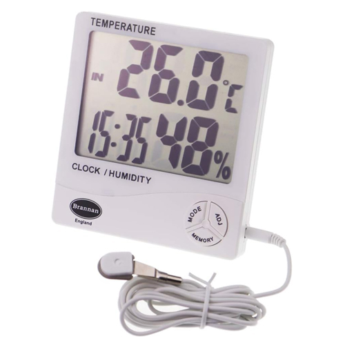 Brannan Jumbo Max Min Thermometer and Hygrometer with Clock